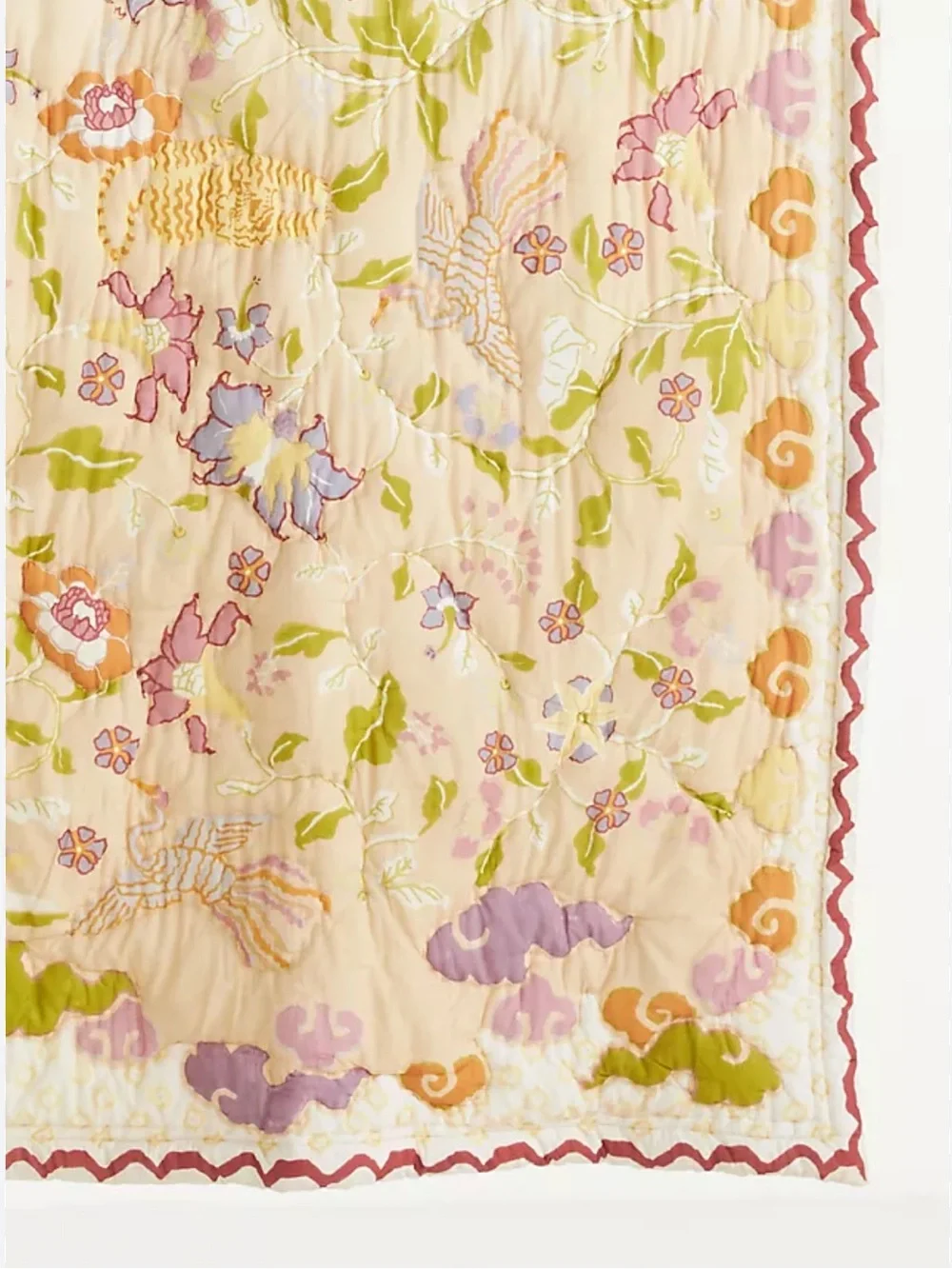 Anthropologie Millie Floral King Size Quilted Bedspread